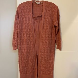 Loft Outlet petite knit cardigan w/ matching tank—like new!